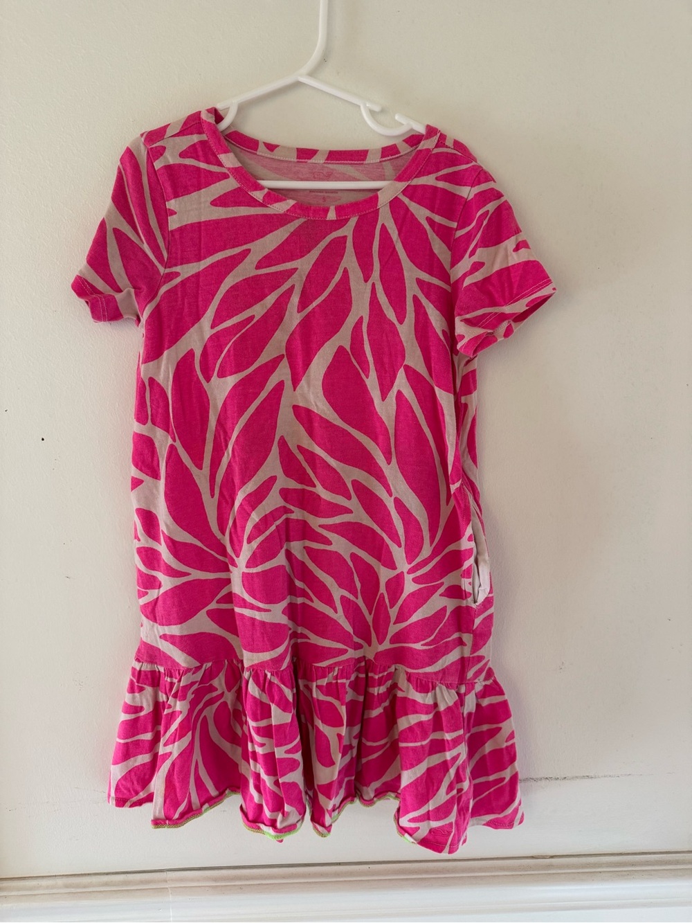 Girls' Vineyard Vines Pink Printed Ruffle-Hem Dress